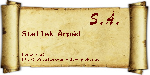 Stellek Árpád névjegykártya